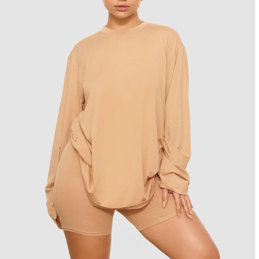 skims boyfriend long sleeve tee